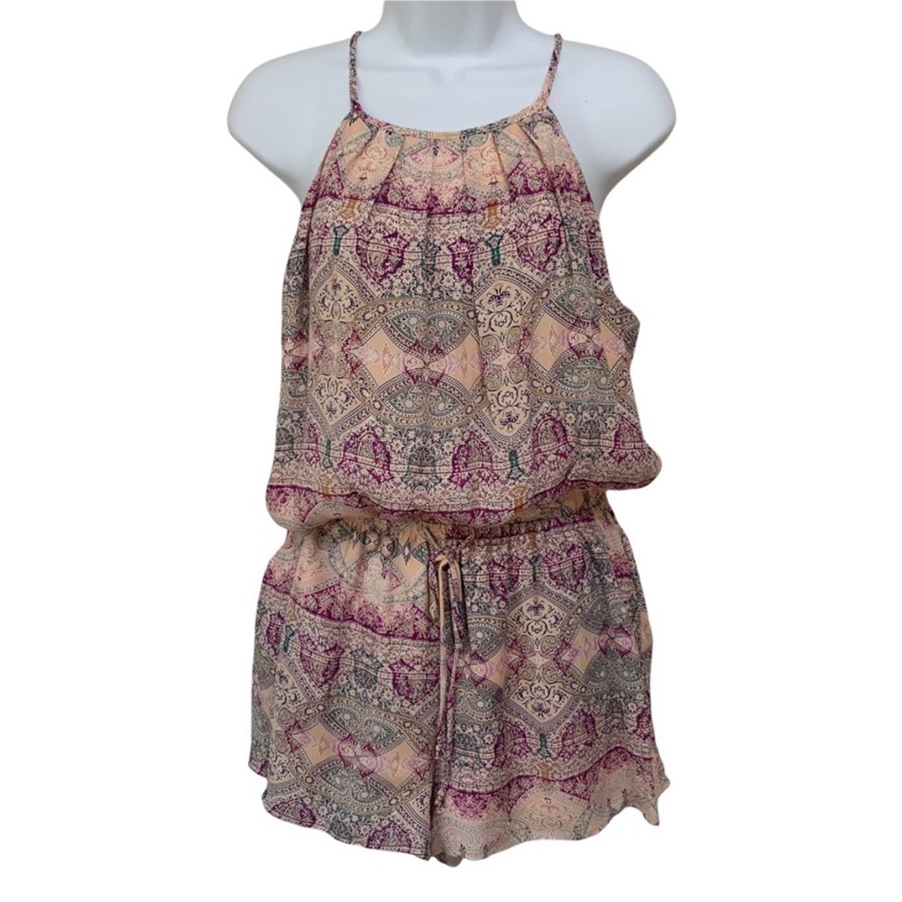 Lavender Brown Silk Blend Romper